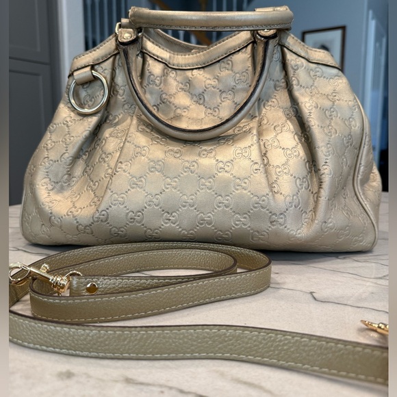 GUCCI Guccissima Sukey GG Tote Bag Handbag Leather
Champagne Gold Beige - Picture 1 of 16